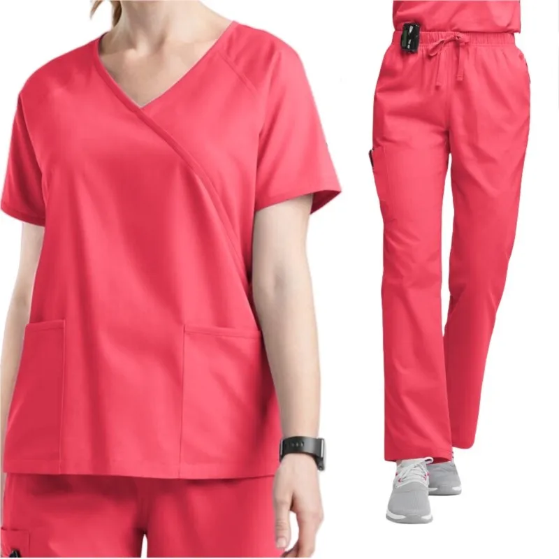 Conjuntos de uniformes médicos para mujer, Tops, pantalones, Hospital, enfermera, clínica Dental, salón de belleza, Spa, laboratorio de mascotas, ropa de trabajo