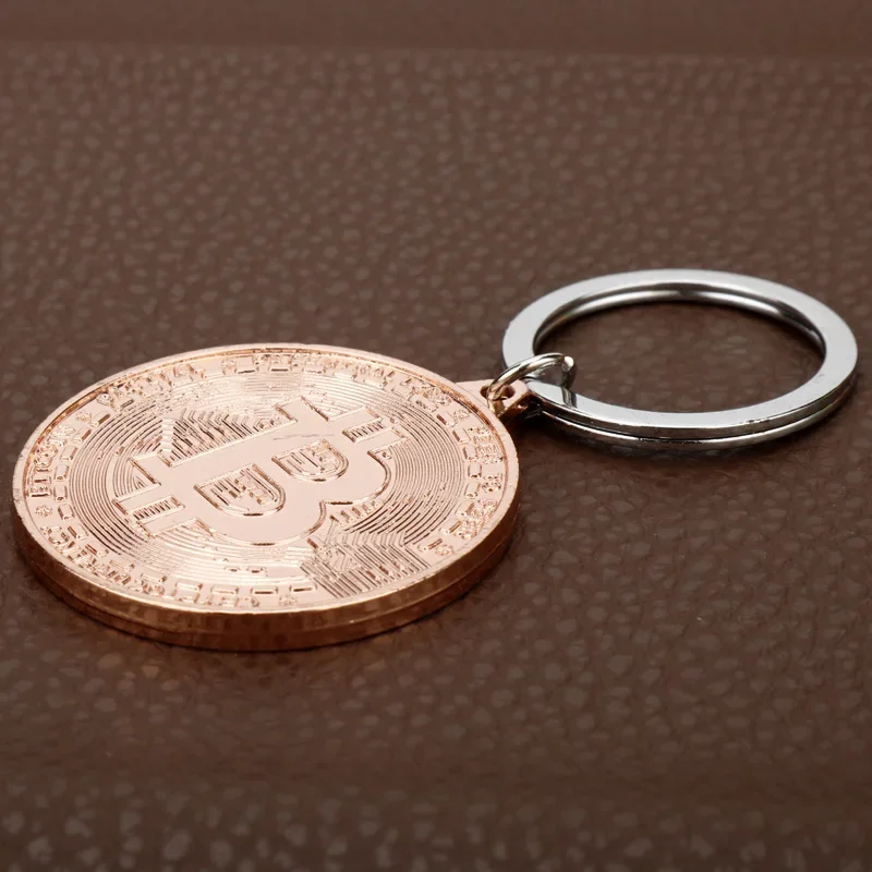 Conception de monnaie virtuelle classique, porte-clés en métal, pendentif de clé commémorative de pièce d'or, porte-clés pour hommes, cadeau d'anniversaire