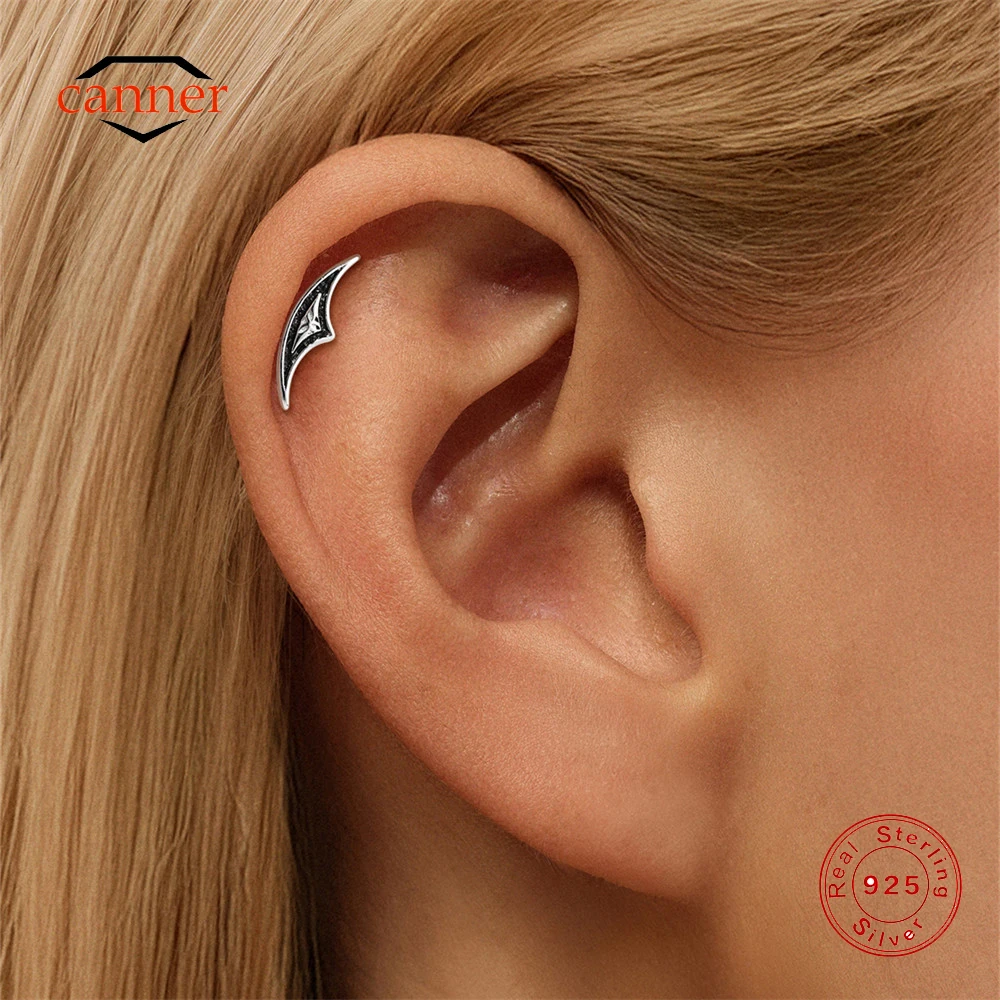 

CANNER 1PC 925 Sterling Silver Sailboat Geometric Flat Back Piercing Ear Bone Earring For Women 18K Gold Plated Vintage Earring