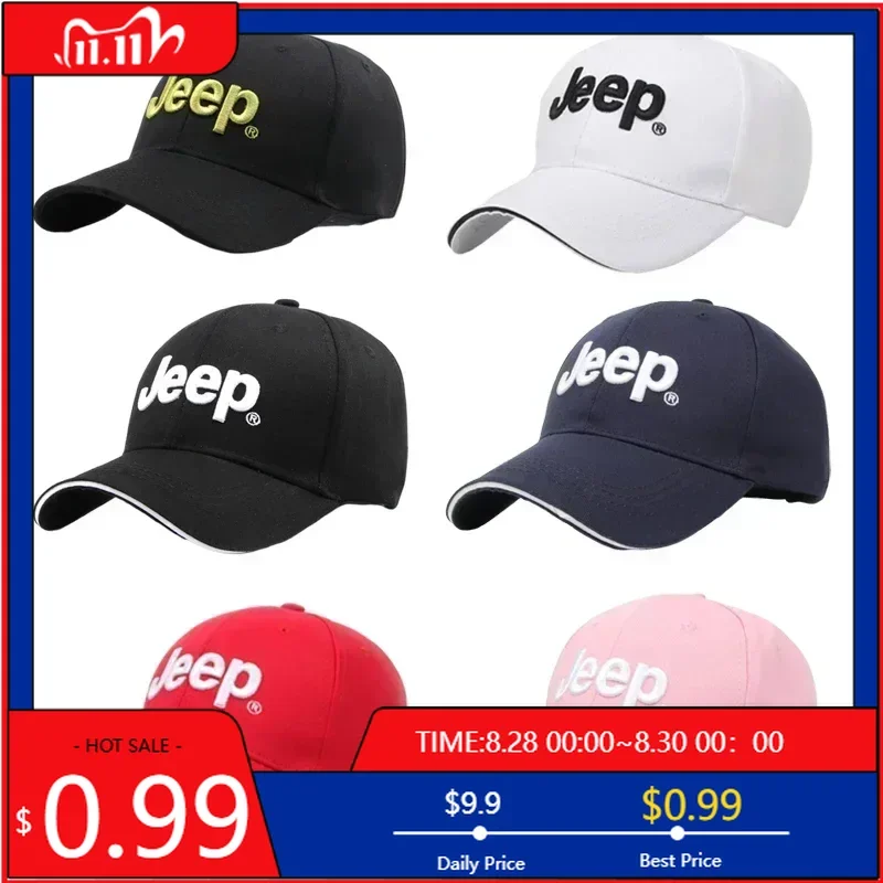 Portavasos gorra de béisbol para hombre para Jeep Wrangler Cherokee Compass Grand Cherokee Patriot Sun Gorras Golf al aire libre deporte bordado