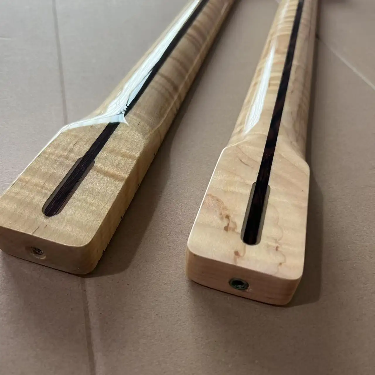 Flame Maple TL-Style Guitar Neck 25.5 Inch 56mm Heel 21 Frets Gloss Finish with Dual-Action Truss Rod Fast Shipping