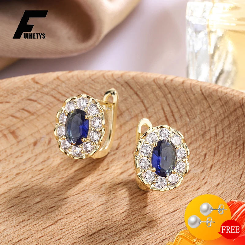 FUIHETYS Fashion Earrings for Women 925 Silver Jewelry Accessories with Zircon Gemstone Drop Earring Wedding Party Promise Gift