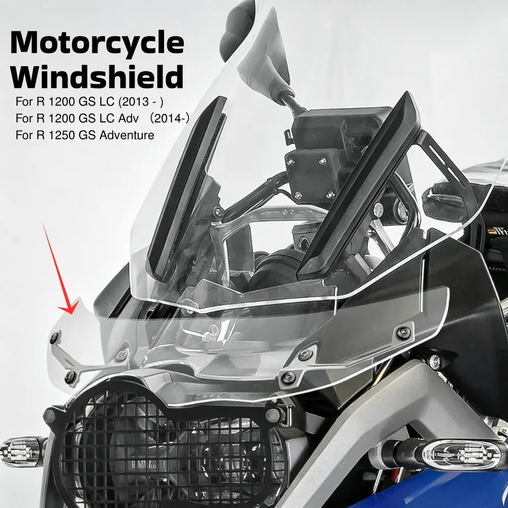 Motorcycle Windshield Extension Spoiler For BMW R1200GS LC R1250GS Adventure R1250 GS  Windscreen Air Deflector Wind Deflector