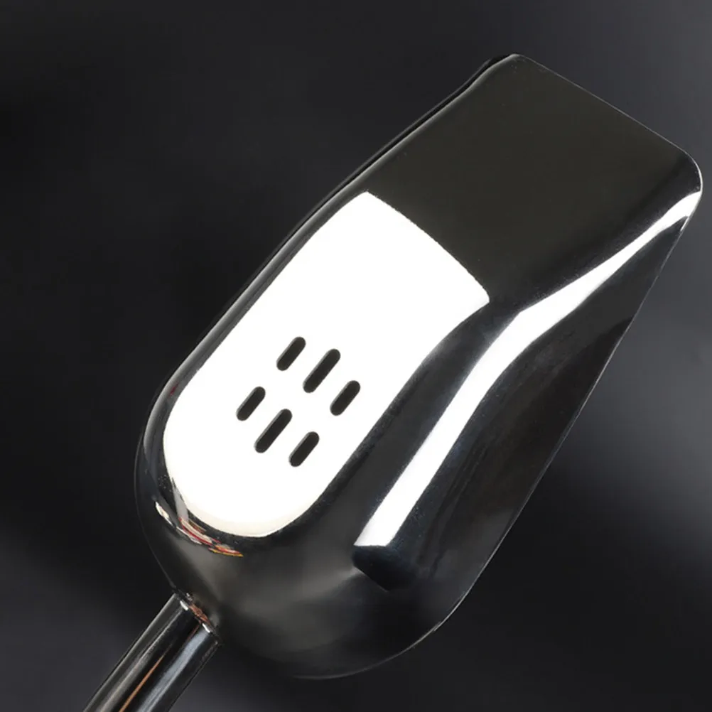 

1 шт. Прочная лопатка для льда из нержавеющей стали с гладкой закругленной ручкой, многофункциональная лопатка-фильтр для риса, льда, кухонных принадлежностей