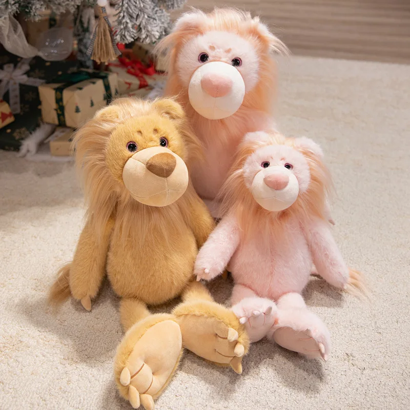 40cm Lifelike Fluffy Lion Plush Toy Dolls Imitation Stuffed Sloth Dolls Girls Boys Birthday Gift Toys Homedecor Doll