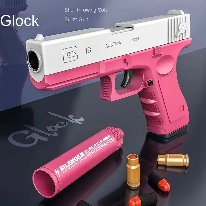 G17 Soft Bullet Toy Gun Shell Ejection Foam Darts Pistol Desert Eagle Airsoft Gun With Silencer For Kid Adult 1911 2024 New