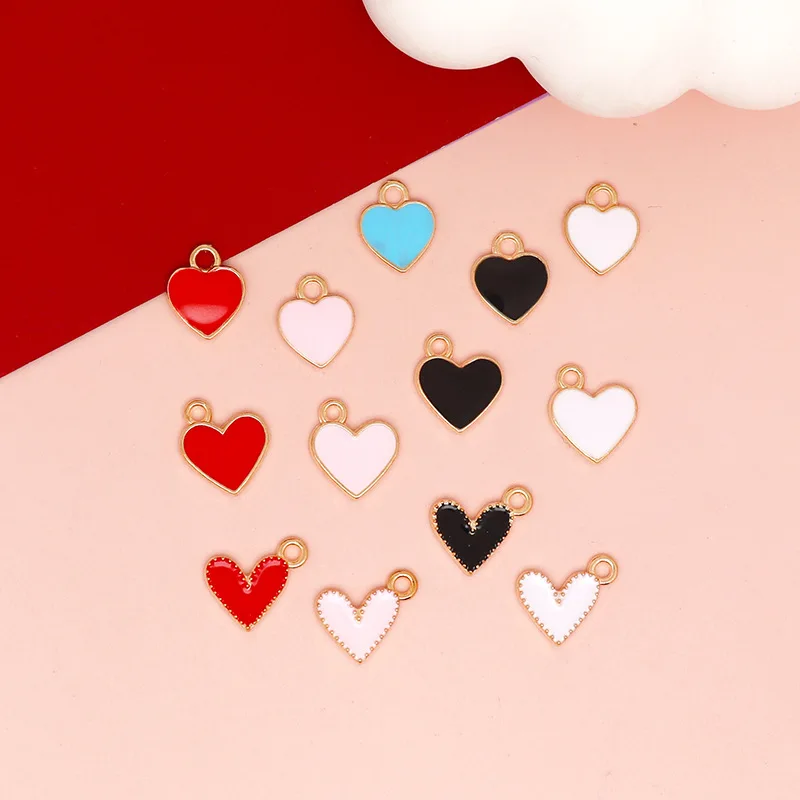 20 pcs/lot Fashion Cute Heart Pendant Making Accessories Charms for Women, Earrings/Necklace Handmade DIY Jewelry Wholesale