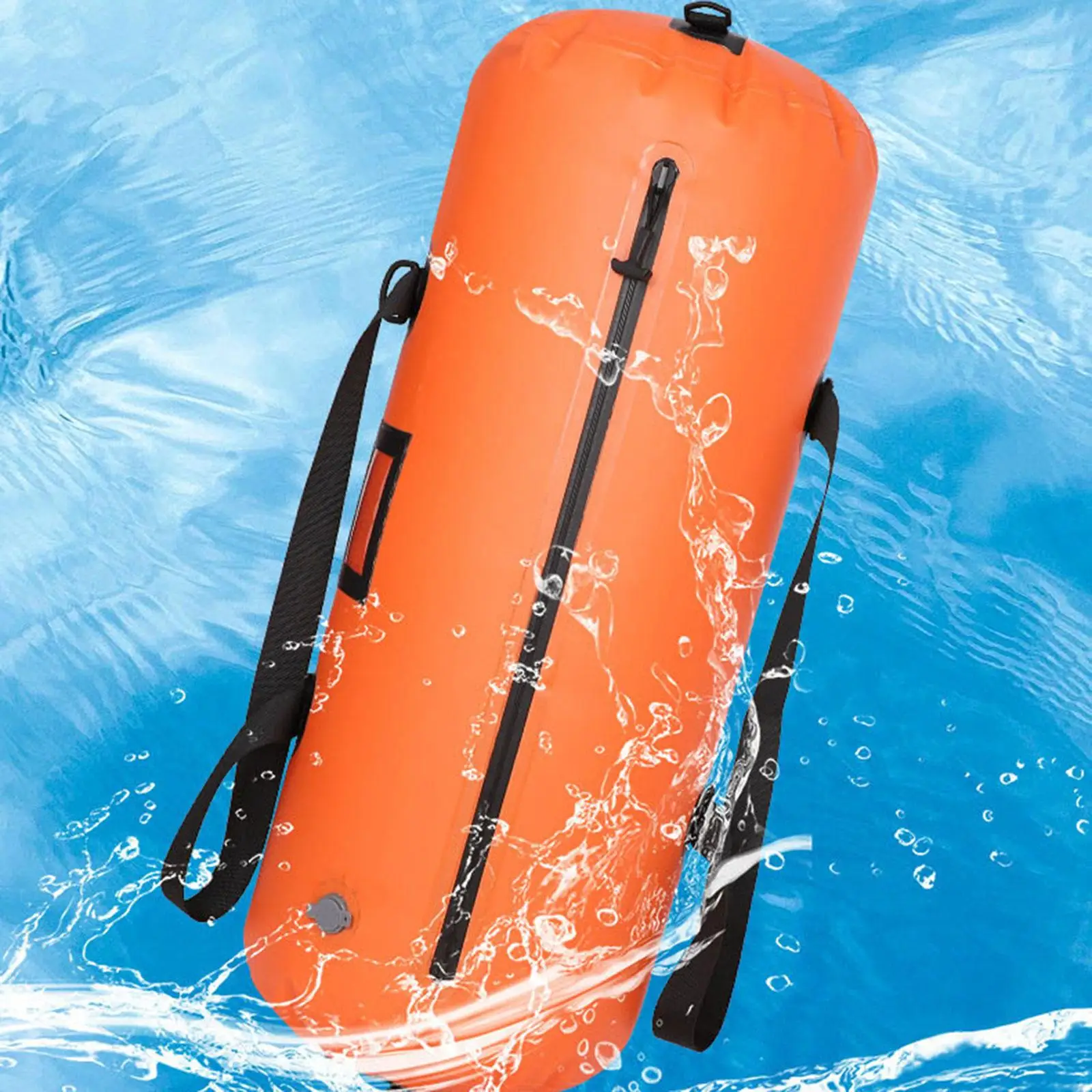 

Duffle Bag Sports Tote Bag Orange Zip Multipurpose Adjustable Shoulder Strap for Swimming Fitness Boating Snorkeling Rafting