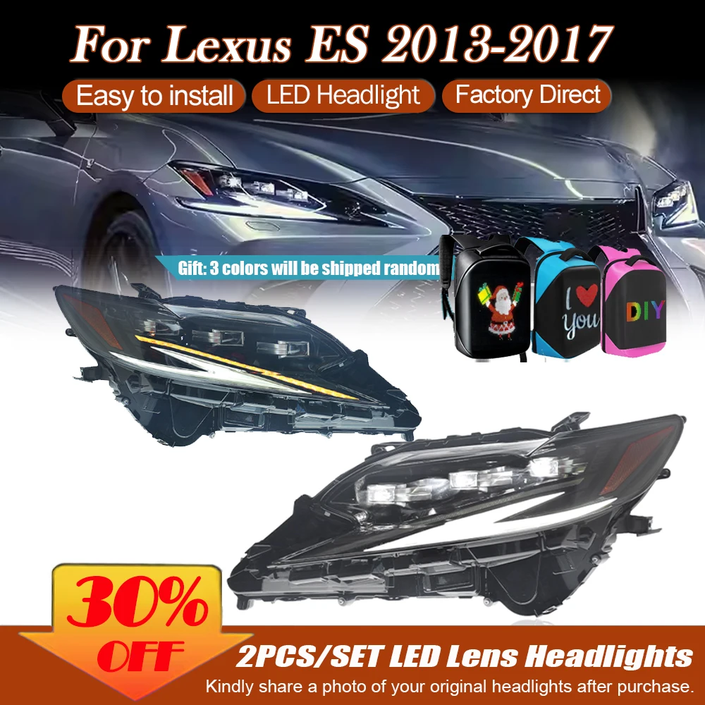 

Car Styling Head Lamp for Lexus ES200 Headlights 2013-2017 ES300 LED Headlight DRL Signal Projector Lens Automotive Accessories