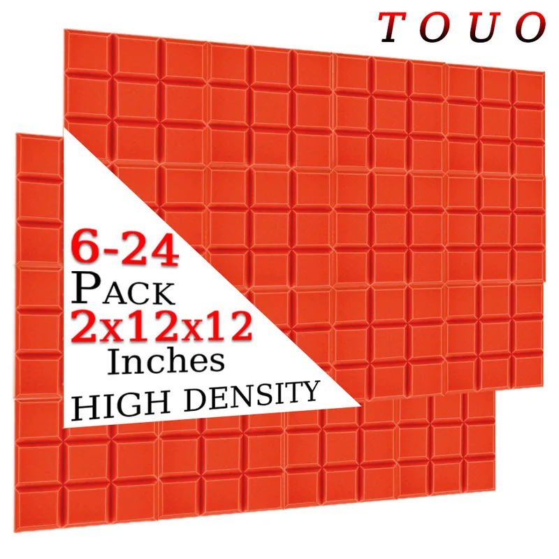 TOUO Acoustic Foam 6/12/24 Pcs Studio Acoustic Treatment Panels High Density Sound Absorbing Material Soundproof Wall Panels192.