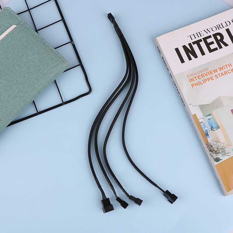 Fan Extensão Splitter Hub Cabos, Placa-mãe, CPU, Y Splitter Cable, PC Case, Adaptador, 4 Pin