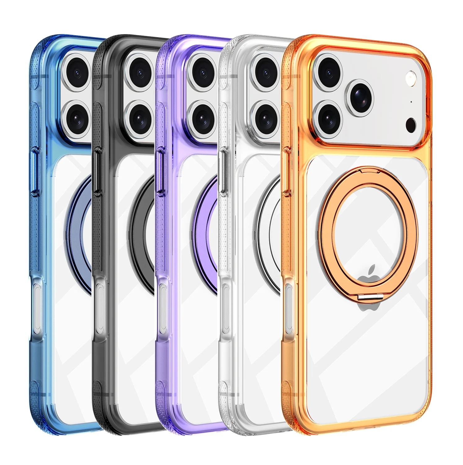 

LANGSIDI Magnetic Case for iPhone 15 16 17 Pro Max Air 16E 17E for Magsafe with 360° Rotating Stand Colorful Transparent Cover