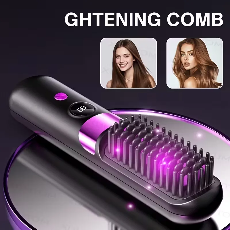 

Portable Hair Straightener, 3-Speed Temperature Adjustment, Fast Heating, Constant Temperature Anti-Hot Design, USB Charging