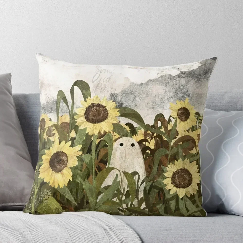 

There's A Ghost in the Sunflower Field Again... Throw Pillow Luxury Room Decorative Cushions Sitting Cushion pillow