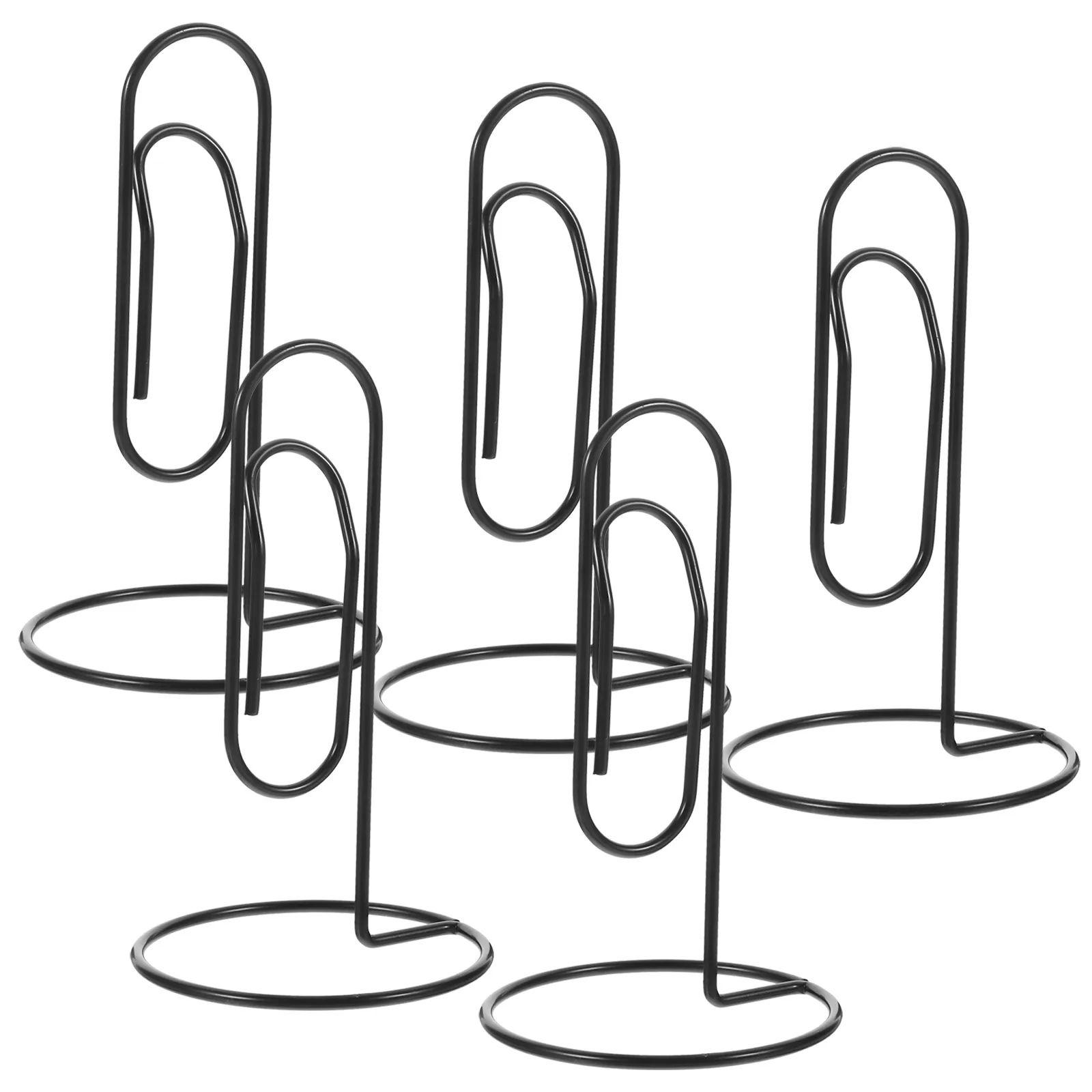 5 قطع من مشابك معدنية سوداء وتصميم عملي وبسيط لتنظيم الأوراق والوثائق متعددة الاستخدامات