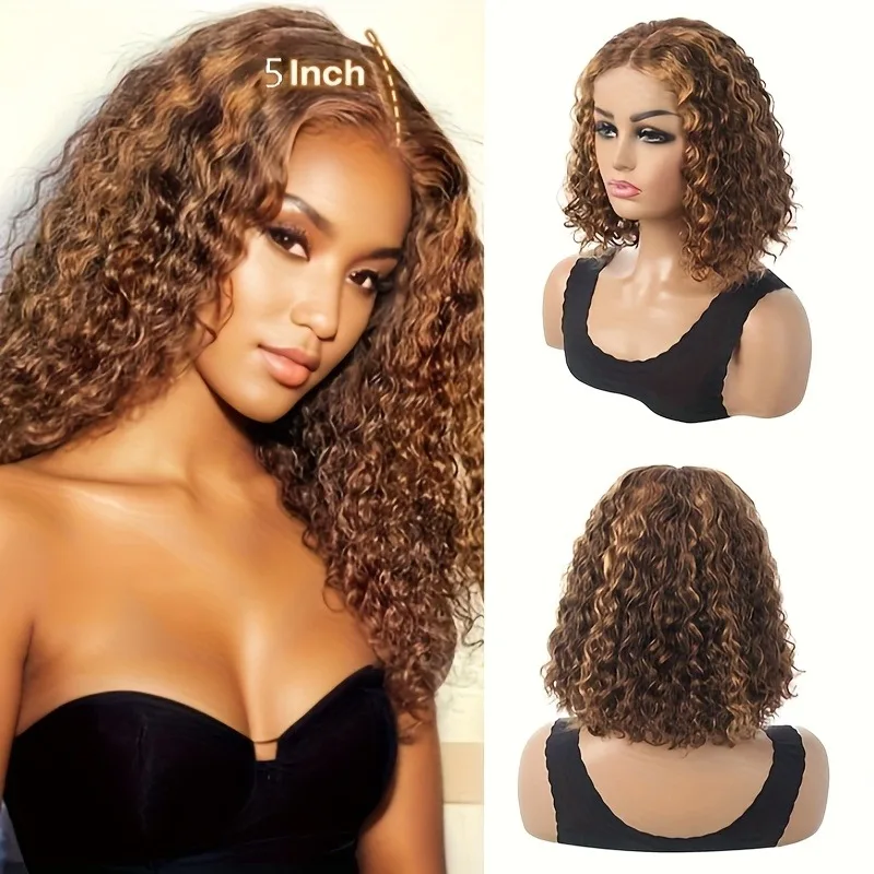 Pelucas delanteras de encaje resaltadas 4/27, cabello humano prearrancado, nudos blanqueados, 200 de densidad, 13x4 HD, ombré, rubio miel, cabello humano ondulado profundo