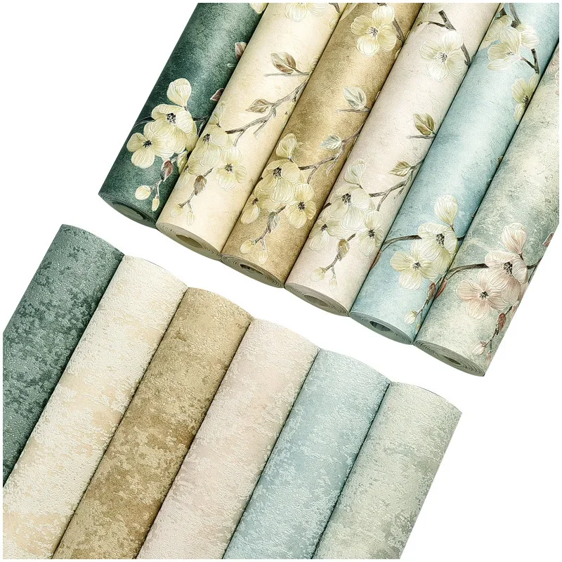 American Vintage Wallpaper 5M Bedroom Decor Living Room Decor 3D Self Adhesive Wallpaper Pastoral Style Flower Design Wallpaper