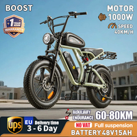 BURCHDA1000W VAE adult, 48V 15Ah, 20 inch wide tires, urban MTB, electric assist and dampers, max speed. 45 km/H