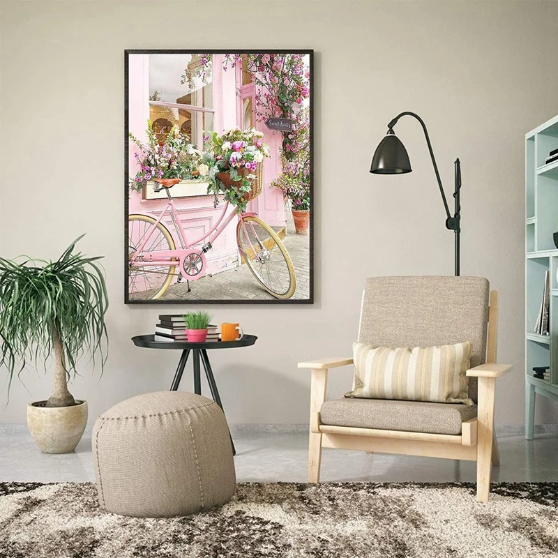 Cat dengan angka untuk orang dewasa, alat lukis DIY untuk pemula, lukisan akrilik sepeda cocok untuk ruang tamu