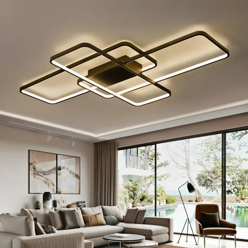 nordic square led ceiling lights sala de estar e jantar cozinha tabelas de comida lampada do quarto home decor lusters luminaria 01