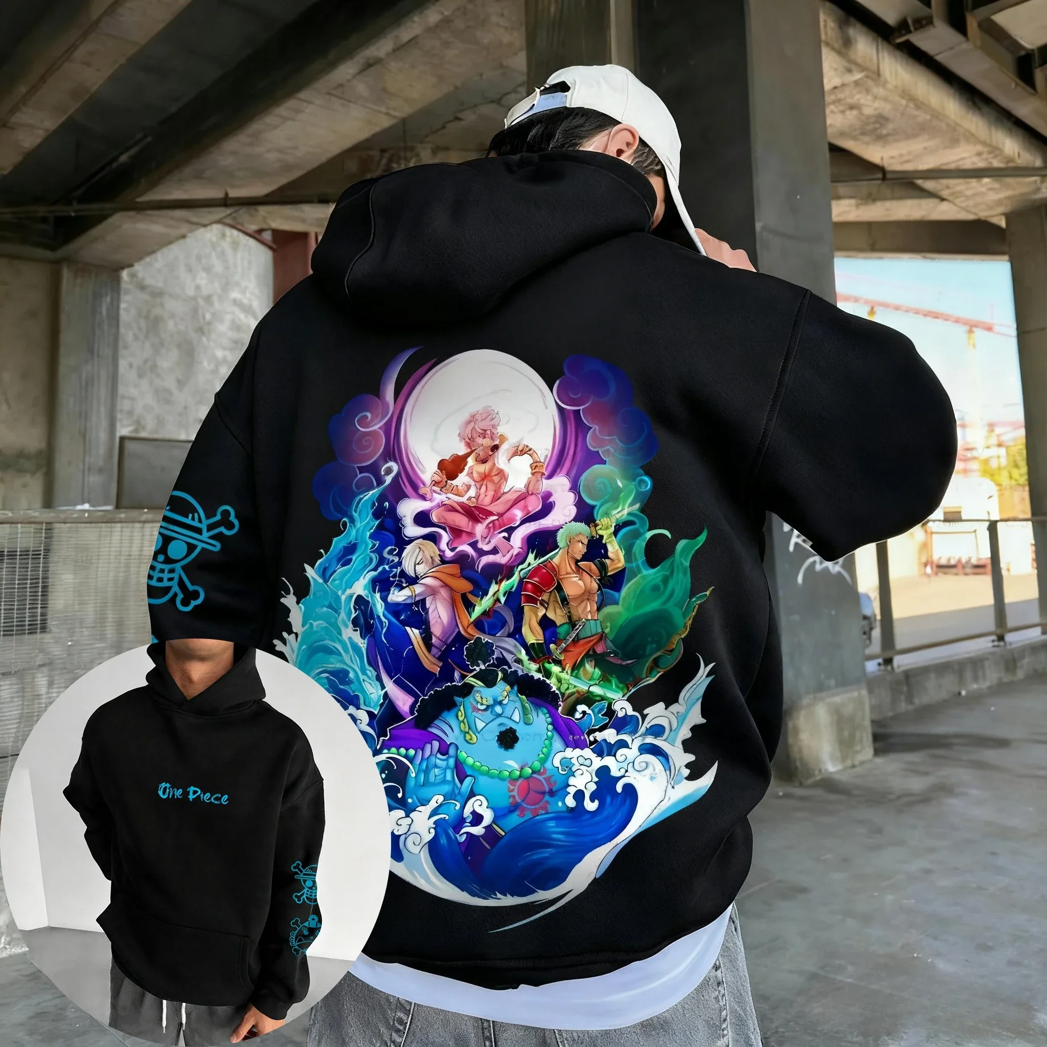 قطعة واحدة أنيمي الخريف/الشتاء هوديي 2026 الرجال والنساء جديد الشارع الأمريكي الهيب هوب كبير اليومية عادية الوالدين والطفل #3