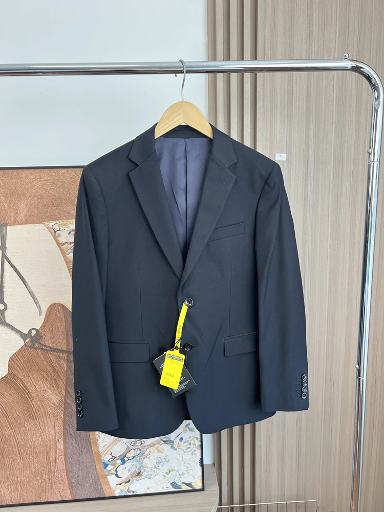 

Повседневный мужской деловой костюм из смесовой шерсти с 20 зубьями, тканый тканый костюм Jaet Faionable, весна-осень, подходит для одной одной одной пуговице...