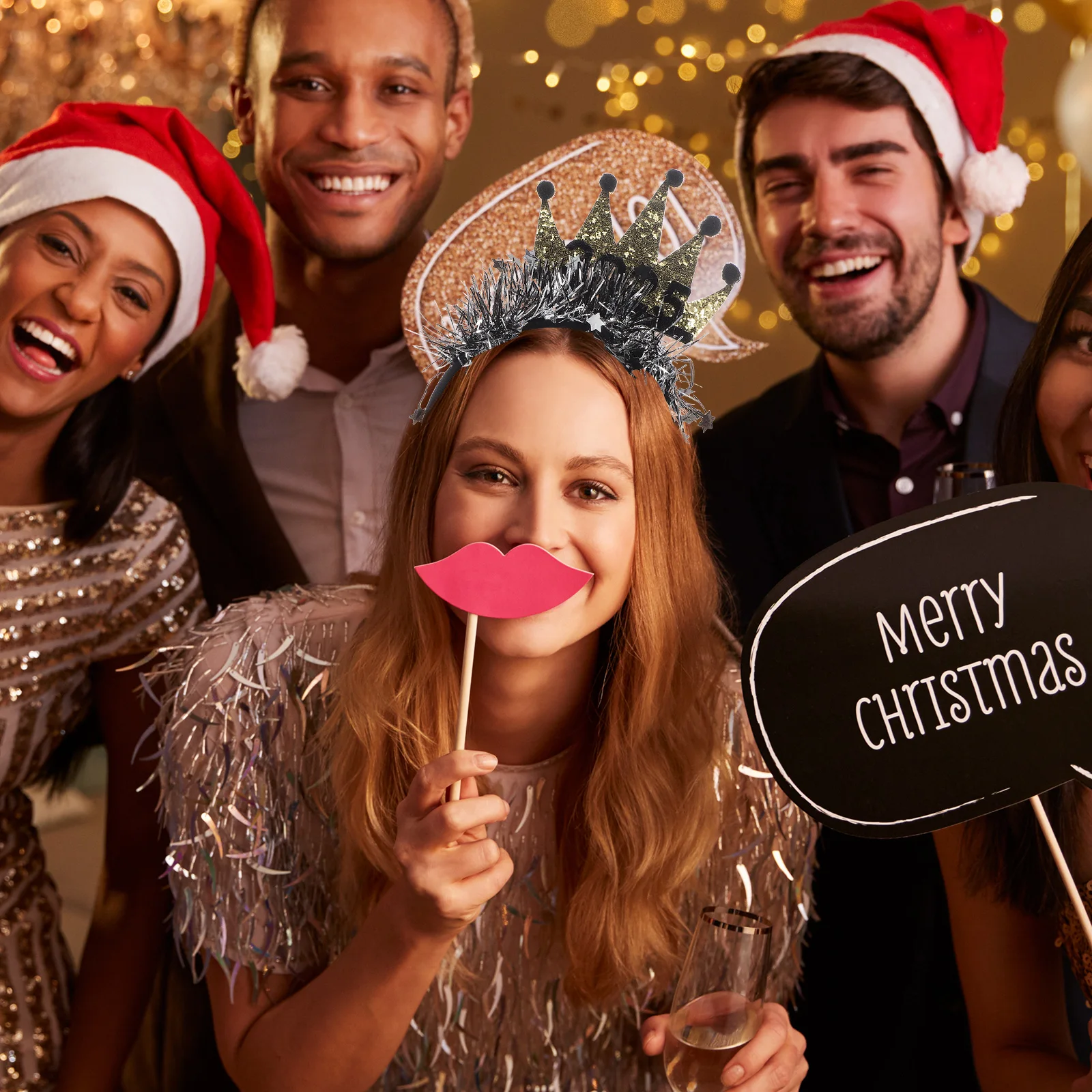 

Happy New Year Headband 2025 Festive Party Accessory Comfortable Reusable Nye Celebration Decor Photo Booth Props