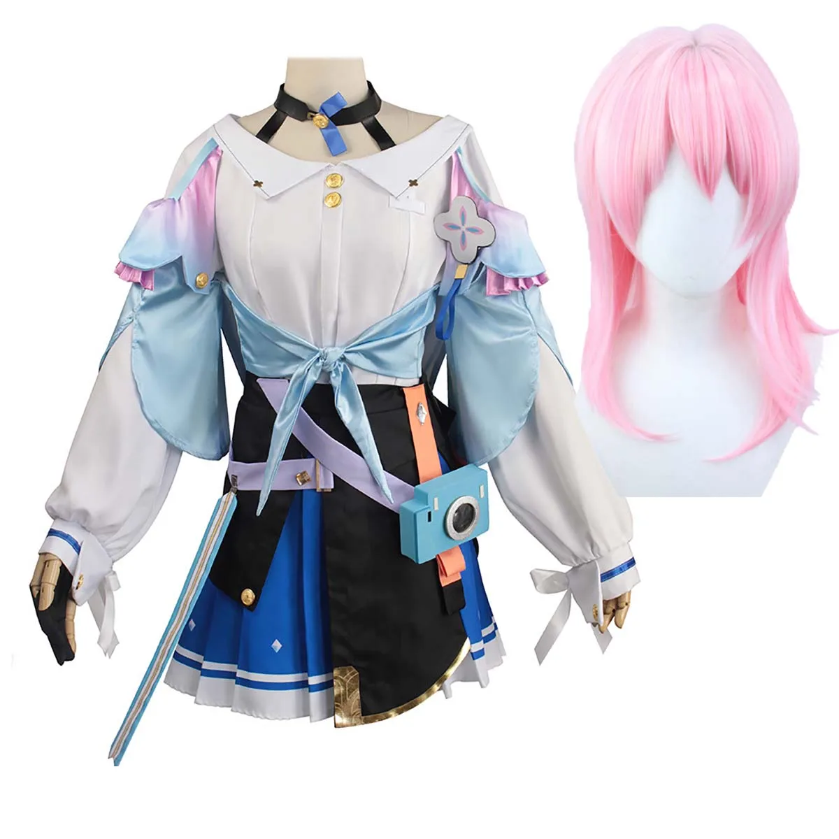 

Women Game Honkai Star Rail Cosplay March 7th Cosplay Wig Costume Set