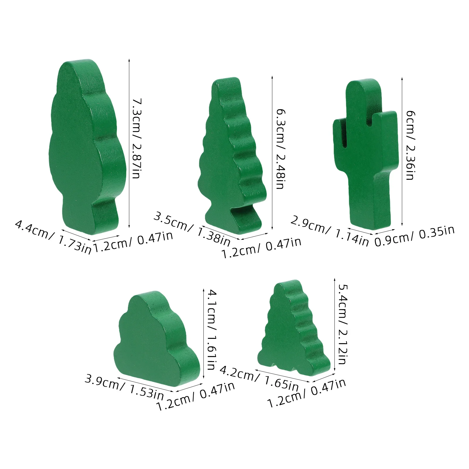 6 قطعة أشجار خشبية صغيرة لون أخضر ديكور المناظر الطبيعية الصغيرة لتقوم بها بنفسك كتل حرفية إكسسوارات الحديقة الخيالية