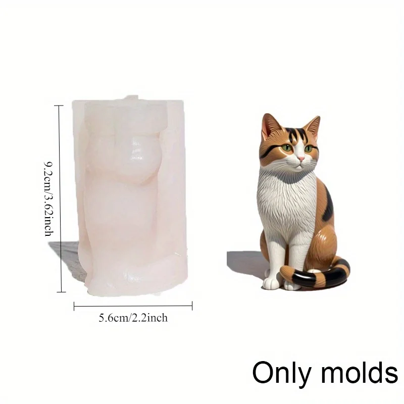 1pc Nette Kätzchen Aromatherapie Gips Form Tier Katze Epoxy Diffusor Stein Ornamente Katze Aromatherapie Kerze Silikon Form