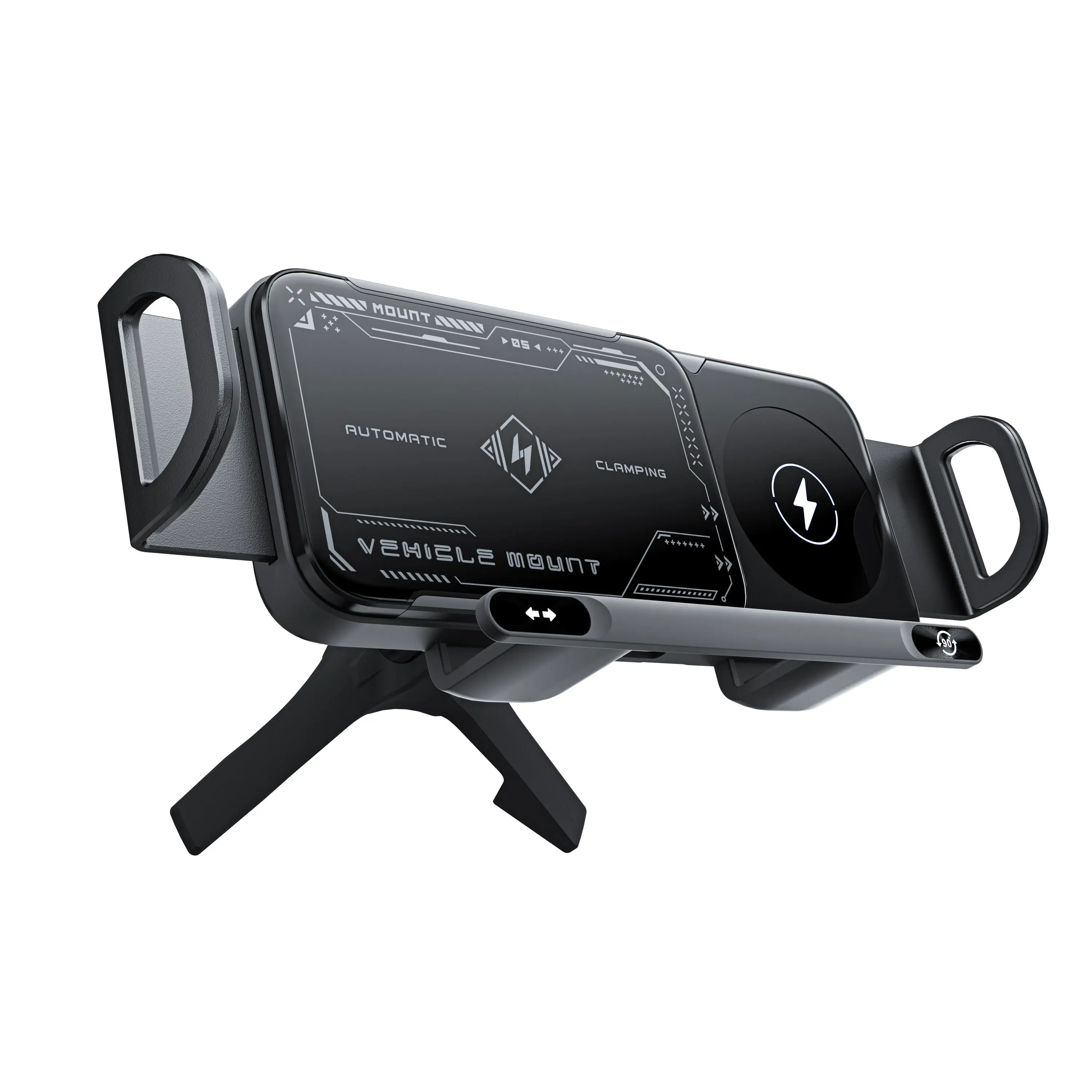 Foldable Phone Holder Car Wireless Charging Phone Mount Universal Phone Holder Intelligent Induction Electric Rotation Charger