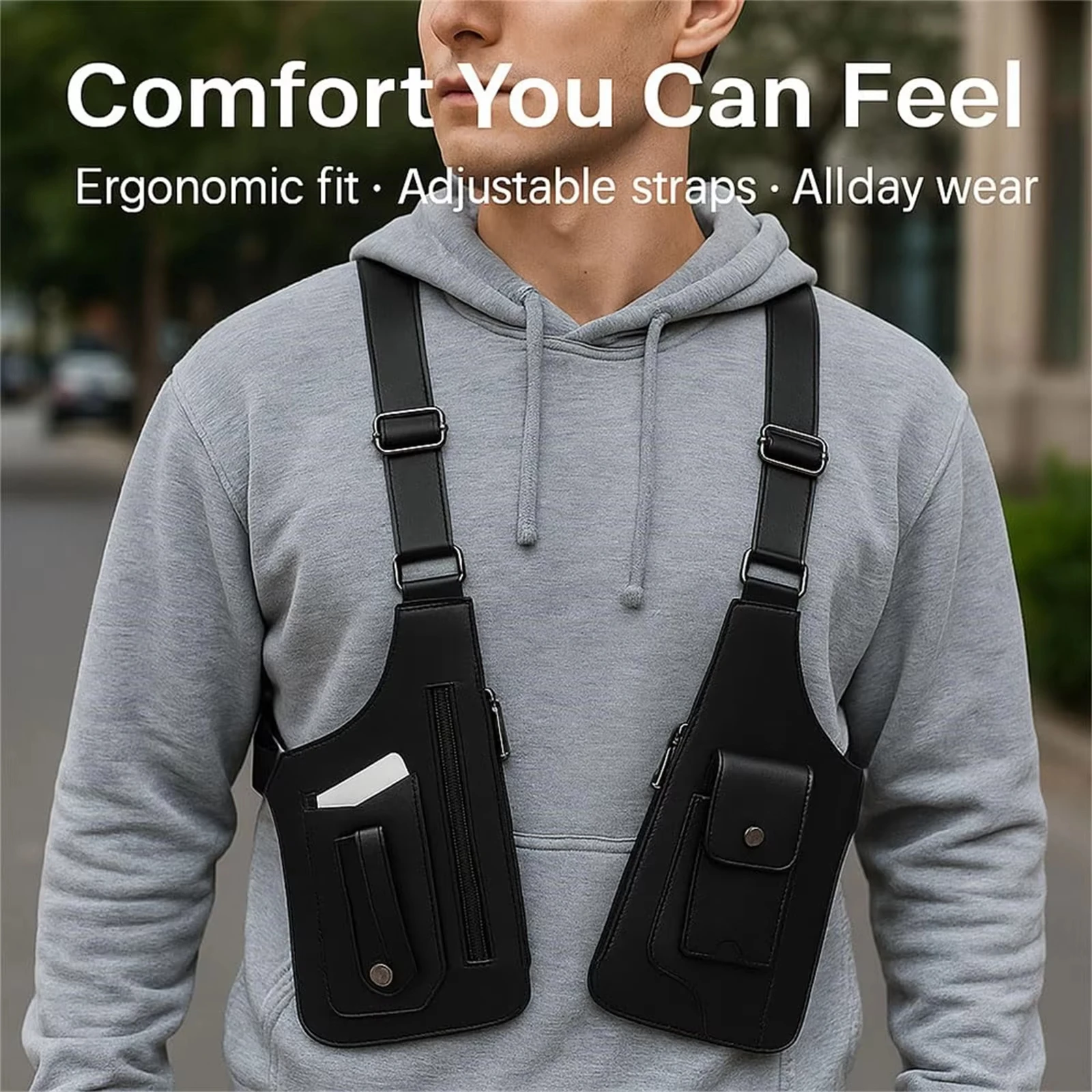 Adjustable PU Leather Shoulder Armor for Men And Women with Underarm Strap Full Body Protection Gear