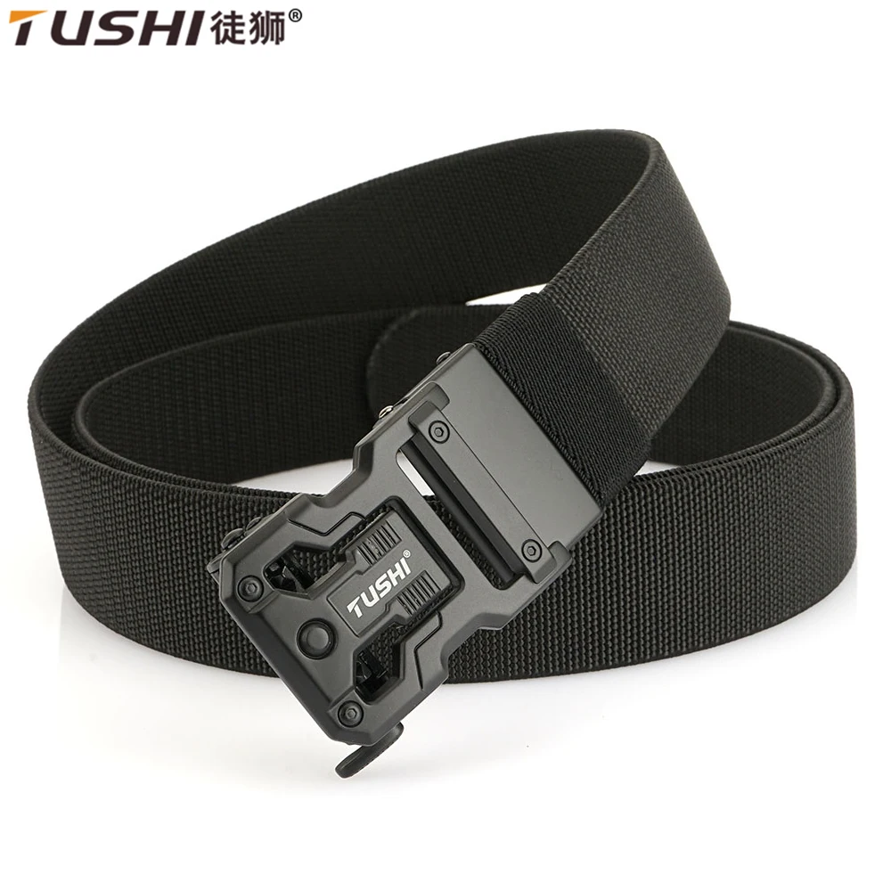 

TUSHI New Men Belt Canvas Woven Belt Any-elastic Stretch Belt For Boys Young Versatile Pants Jeans Pin-buttoned Fashion Belt