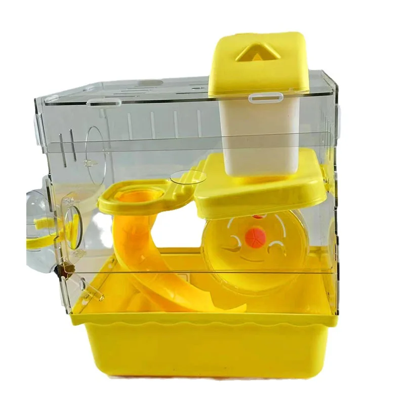 

USMILE Multi Colors Fully Enclosed Transparent 2 Layer Large Capacity Sustainable Acrylic Small Animals Hamster Cage