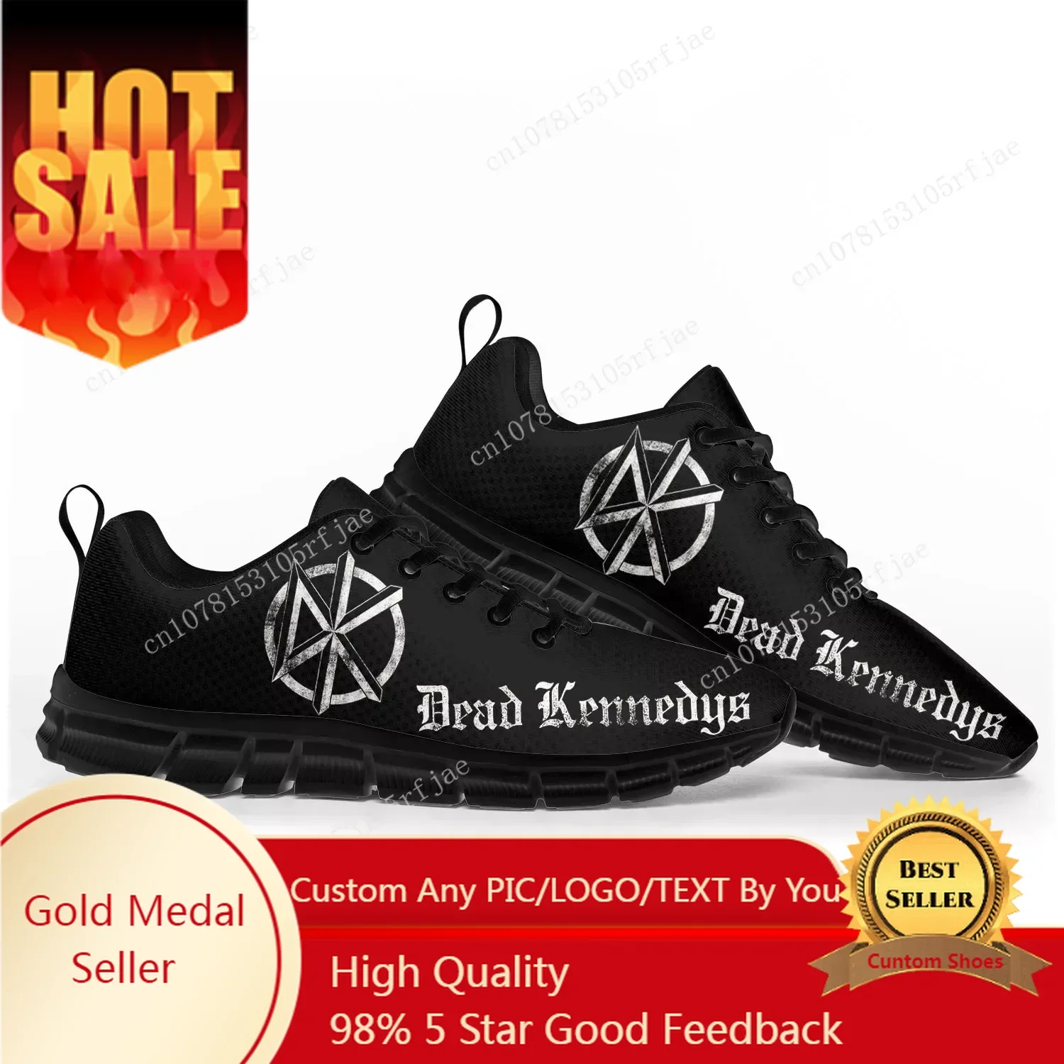 

Dead Rock Band Kennedys Sports Shoes Mens Womens Sneakers Casual Custom Couple Shoes Black