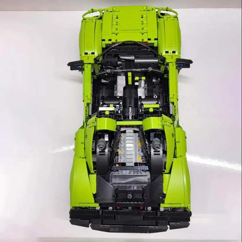 Moc 159171 Technologie Groene Supercar Zelfsluitende Bouwstenen Modelbouw Puzzel Verjaardag Kerstspeelgoed Cadeau Ornamenten