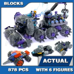 Nexoes Knights Fortrex Headquarters Knighton Rolling Castle Jestro Volcano Lair Hover Horse 10490 Building Blocks toy Model