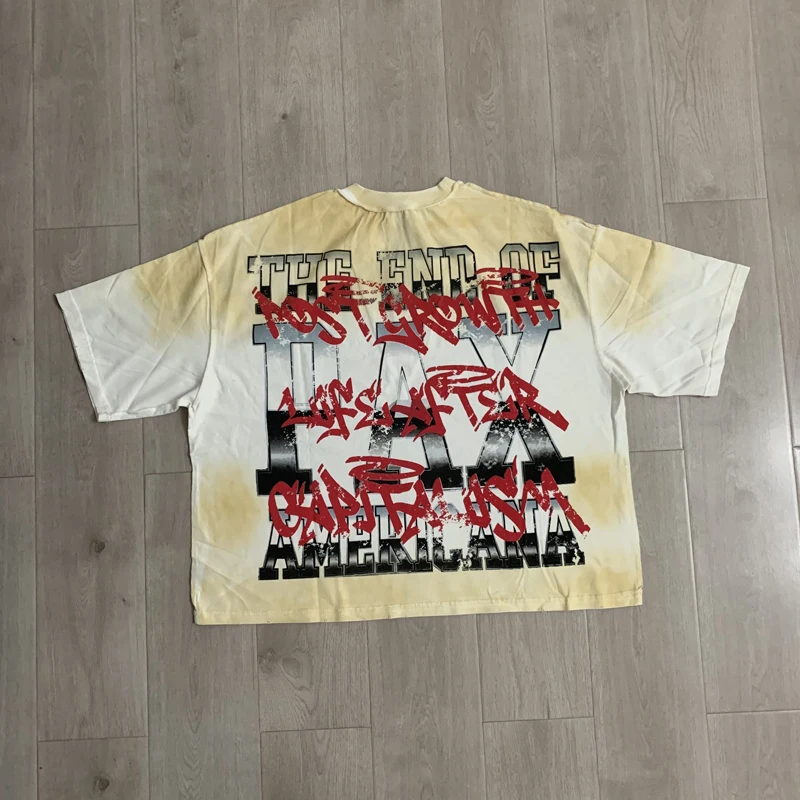 Men Women Loose Casual Fashionable Hip Hop Style RARE PEACE T-shirt Summer Round Neck Short Sleeves