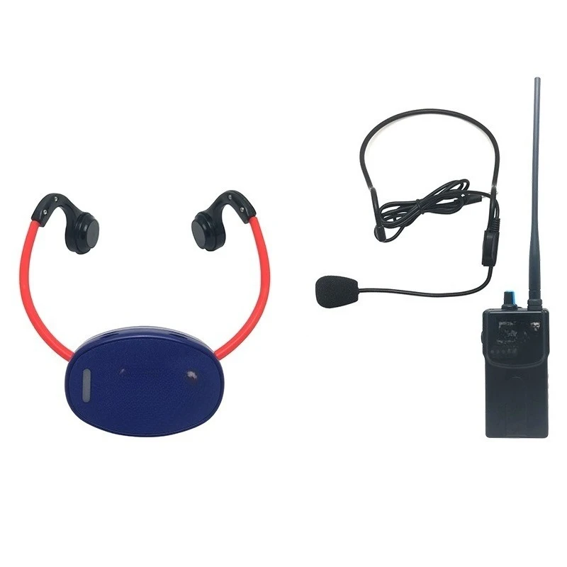 جهاز اتصال لاسلكي للتدريب على السباحة للمدربين وسماعة توصيل العظام تحت الماء للسباحين
