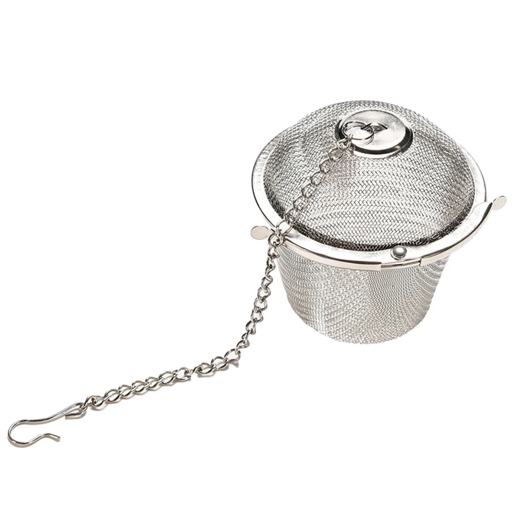 

Stainless Steel Infuser Reusable Mesh Loose Leaf Tea Filter Strainer Easy Clean Extended Chain Hook Small Size Kitchen Bar Tool