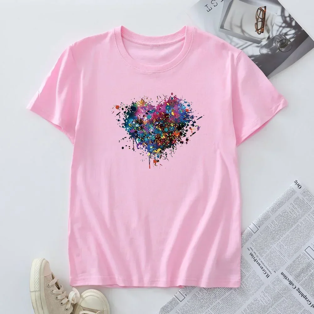 100% Cotton Summer Women Tees Plus Size Woman Tops 2024 Fashion Graphic T Shirts Female Tshirt Women's Short Sleeve T-shirt