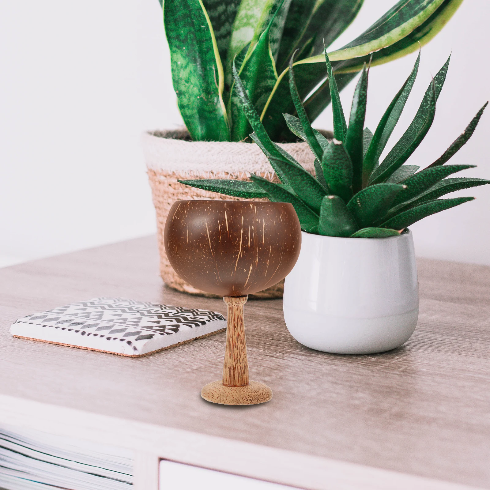 

Coconuts Shell Goblet Multi-Functional Drinkware for Parties Juice Wine Water Easy Clean Unique Gift Idea