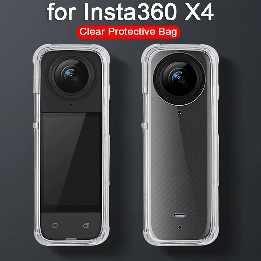 For Insta360 X4 Transparent Protective Case Anti-Scratch All-around Protector Soft TPU Cover For Insta 360 X 4 Accessories