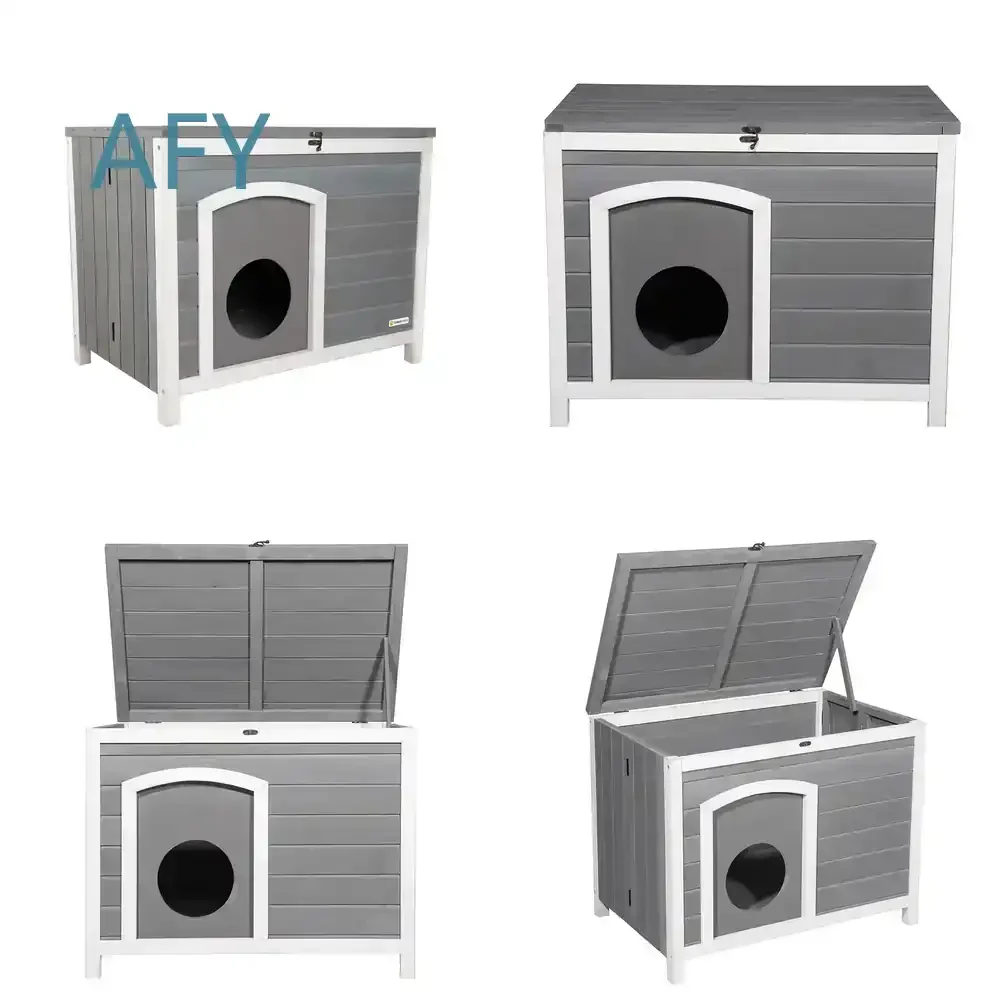 Outdoor Kennel for Dogs Cats Small Medium Large Breeds Waterproof Solid Wood Dog House Indoor Outdoor Pet Shelter Crate