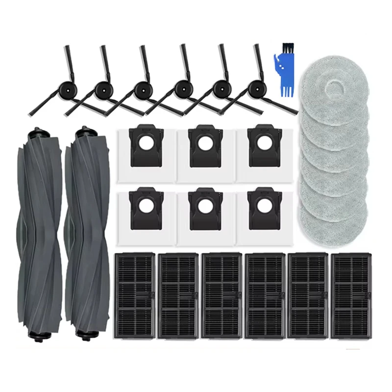 

HLZS-For Dreame X40 Ultra, X40 Pro,S30 Pro Ultra Replacement Parts Accessories Main Side Brush Filter Mop Cloth Dust Bag