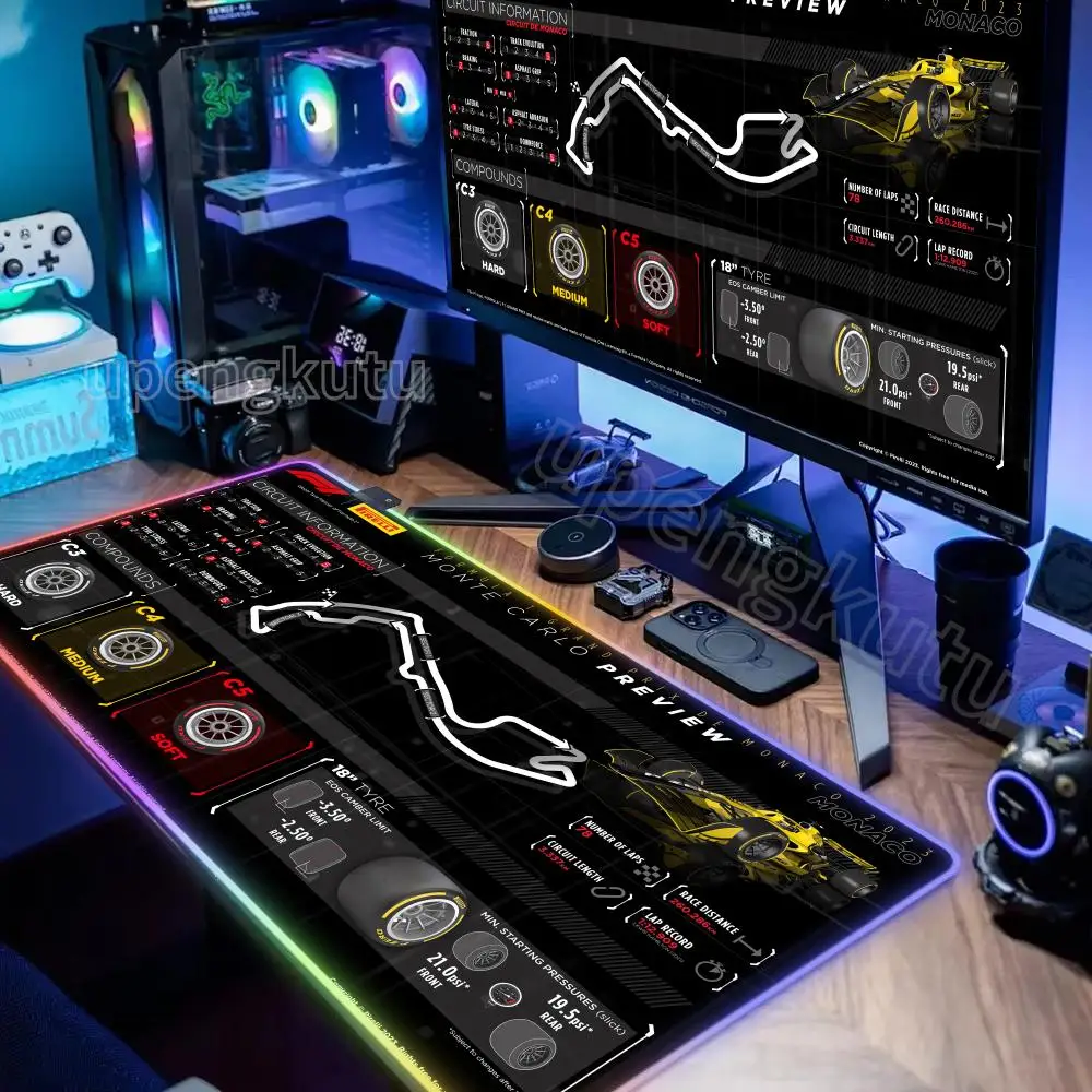 

MINISO Speedway Style Formula RGB Racing Коврик для мыши F1 Track Circuit Painting Настольный коврик 90x40 Клавиатура для игр Идеально подходит для геймеров