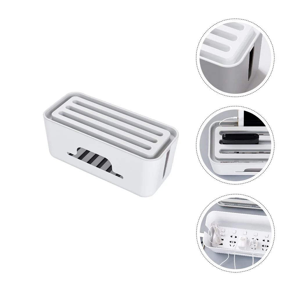 1 قطعة كابل التصحيح مجلس صندوق تخزين قسط ABS المواد منظم سطح المكتب افتتاح كبير تبديد الحرارة على الوجهين الطاقة