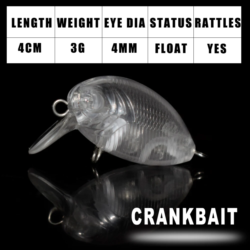 Dr.Holife Crankbait sin pintar en blanco – cebo flotante para pesca - imagen 5