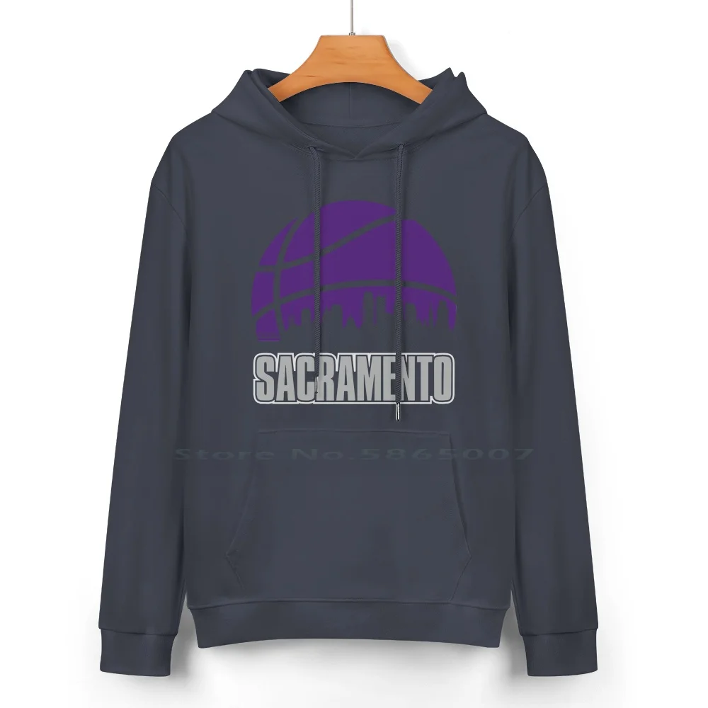 Retro Kings Basketball Sacramento City Skyline Cotton Hoodie Sweater 24 Colors Sacramento Basketball Kings Fan Kings Basketball