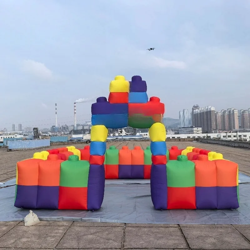 Park color building block wall advertisement inflatable fence karting yard